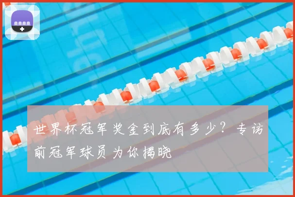 世界杯冠军奖金到底有多少？专访前冠军球员为你揭晓